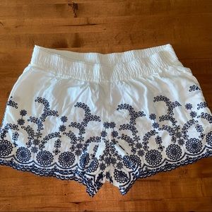 J.Crew Linen Floral Embroidery Shorts